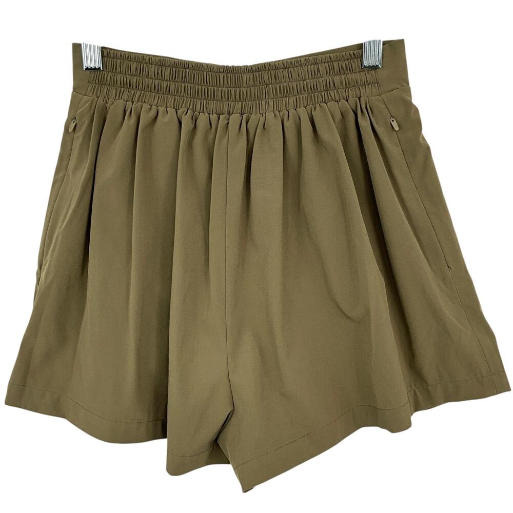 Wayre Travel Pocket Flow Shorts Womens XS Fern Green Pleated Elastic Waist - Picture 4 of 10
